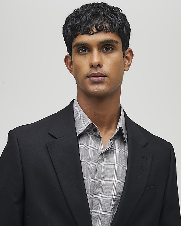 Black Regular Fit Suit Jacket