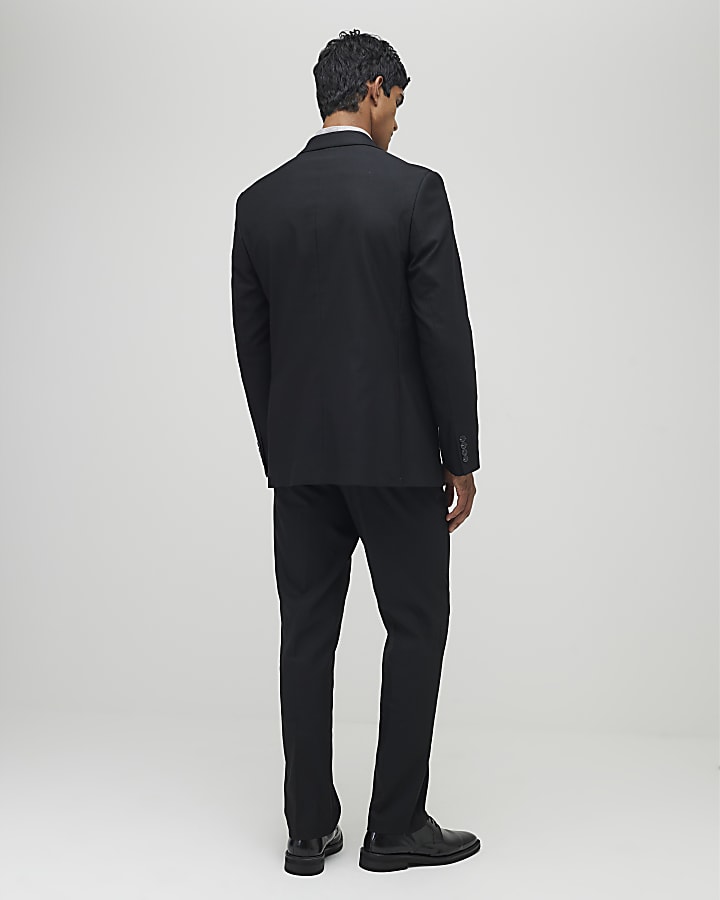 Black Regular Fit Suit Trousers