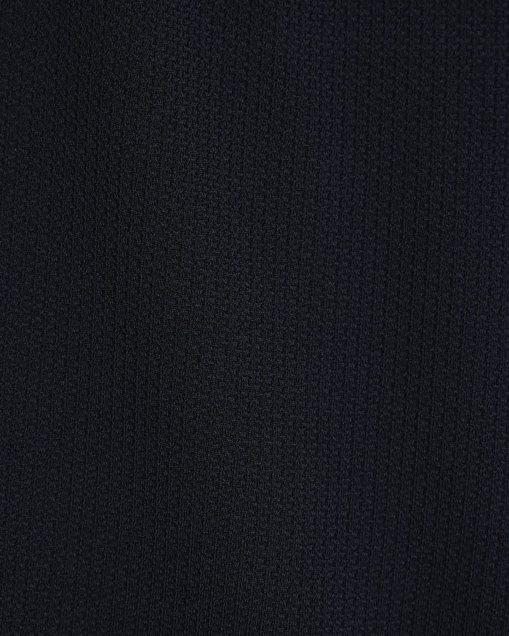 Navy Slim Fit Tipped Texture Shorts