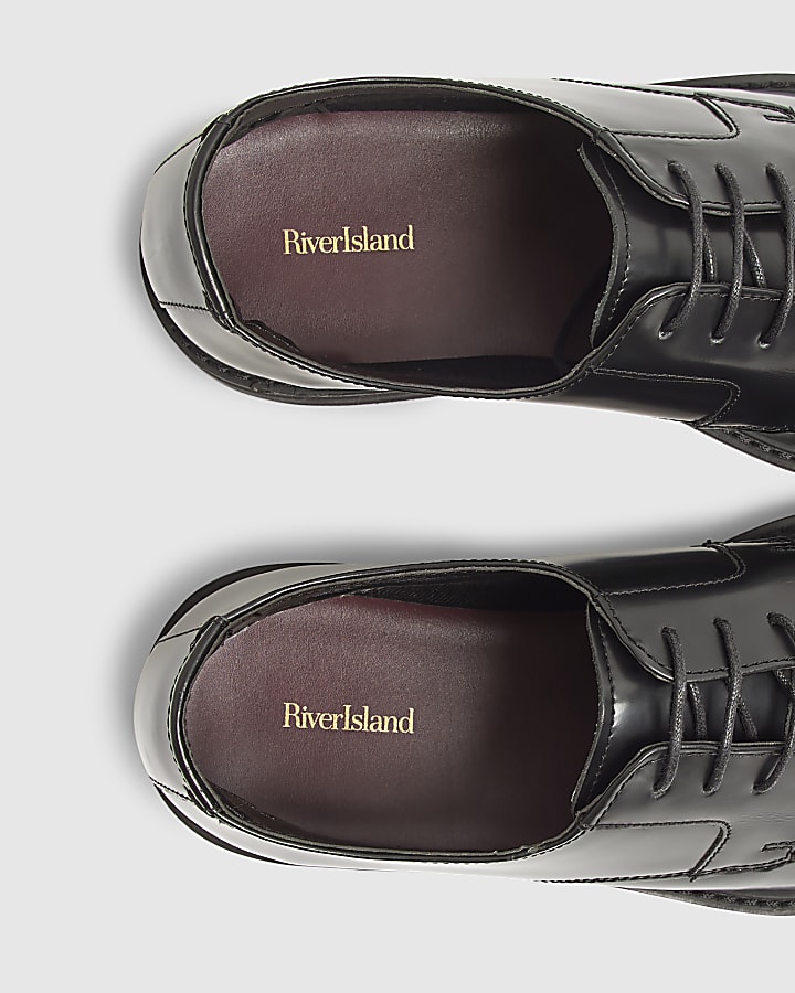 Black Pointed Toe Derby Shoes