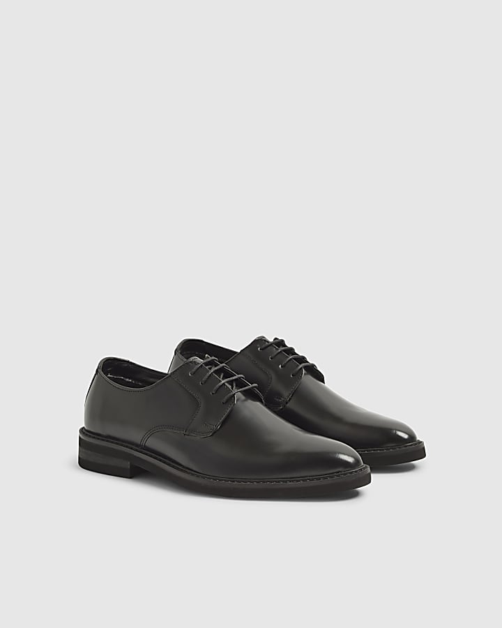 Black Pointed Toe Derby Shoes