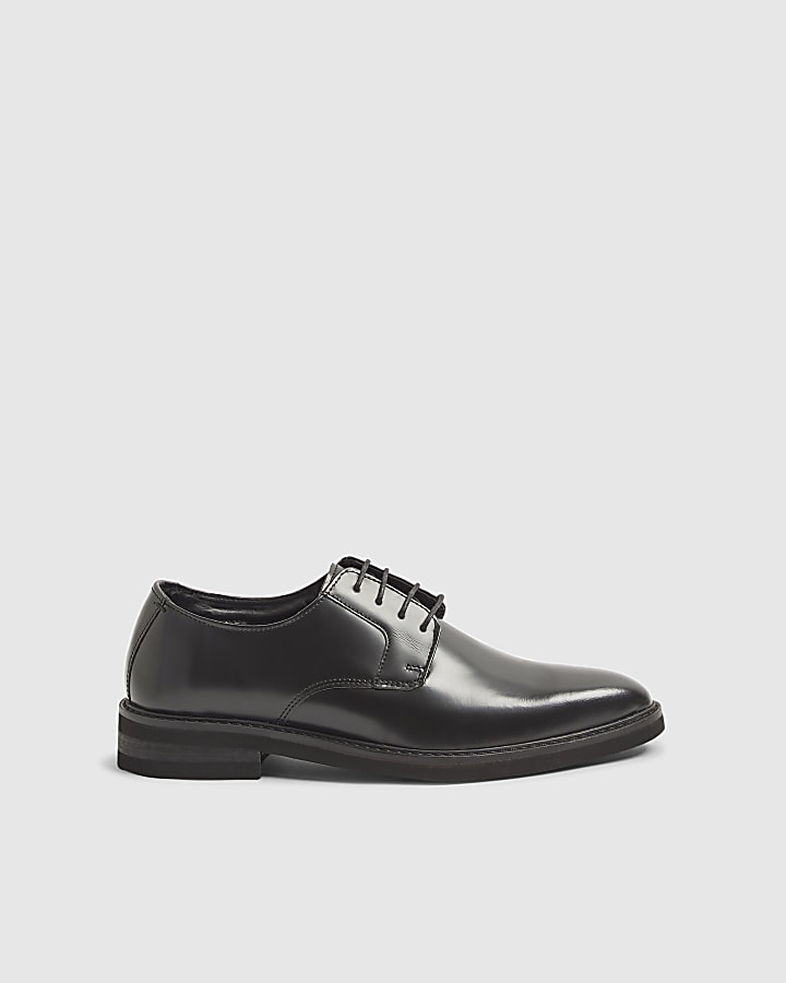 Black Pointed Toe Derby Shoes