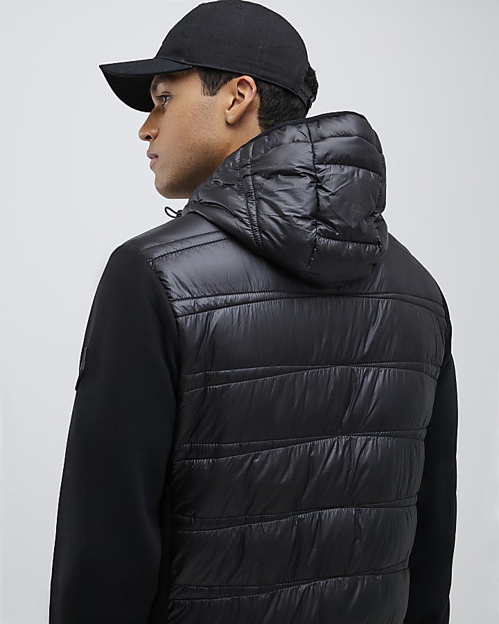Black Hybrid Hooded Jacket