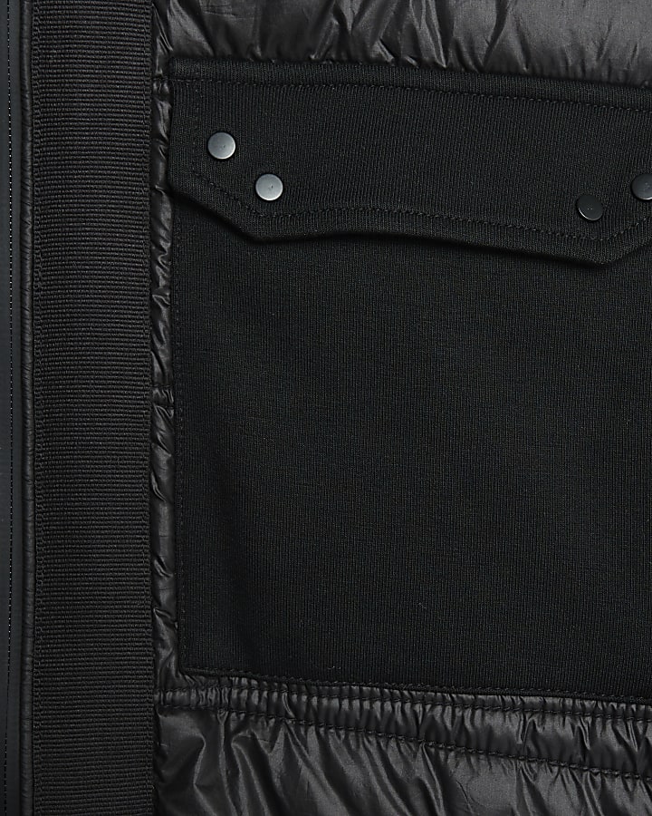 Black Hybrid Hooded Jacket