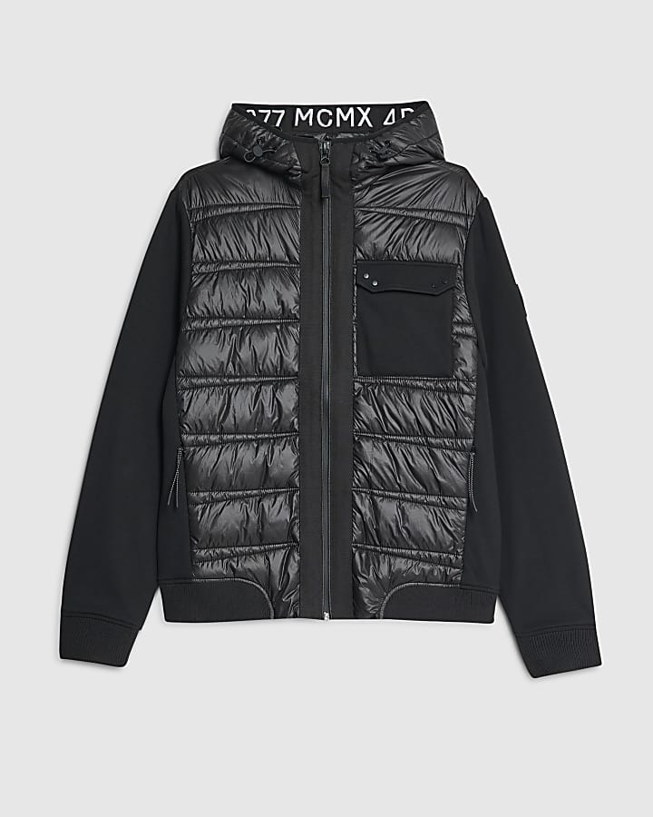 Black Hybrid Hooded Jacket