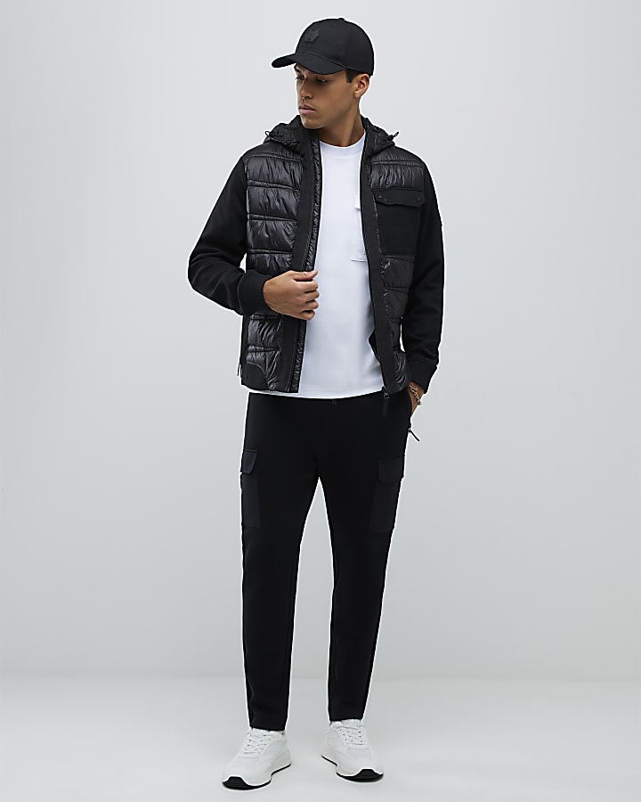 Black Hybrid Hooded Jacket