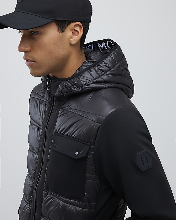 Black Hybrid Hooded Jacket