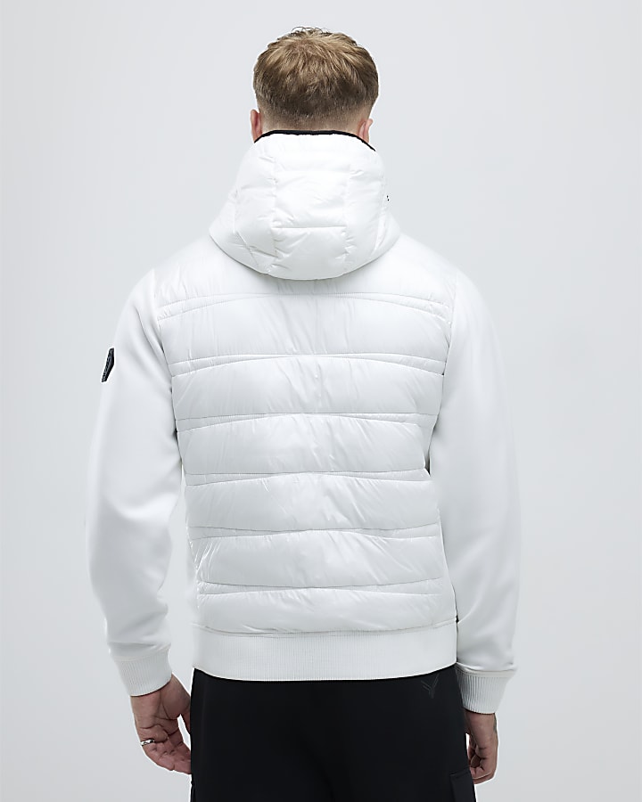 White Hybrid Hooded Jacket