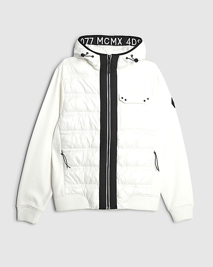 White Hybrid Hooded Jacket
