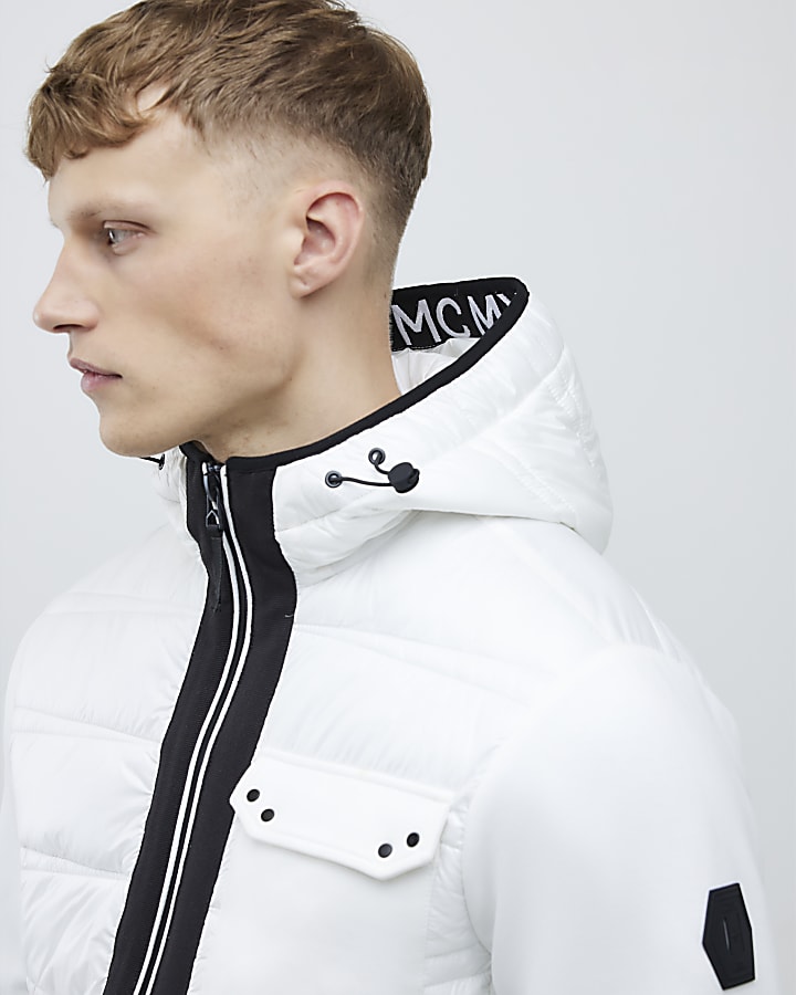 White Hybrid Hooded Jacket