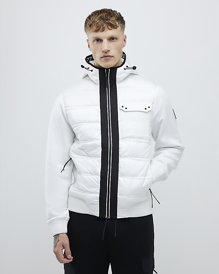 White Hybrid Hooded Jacket