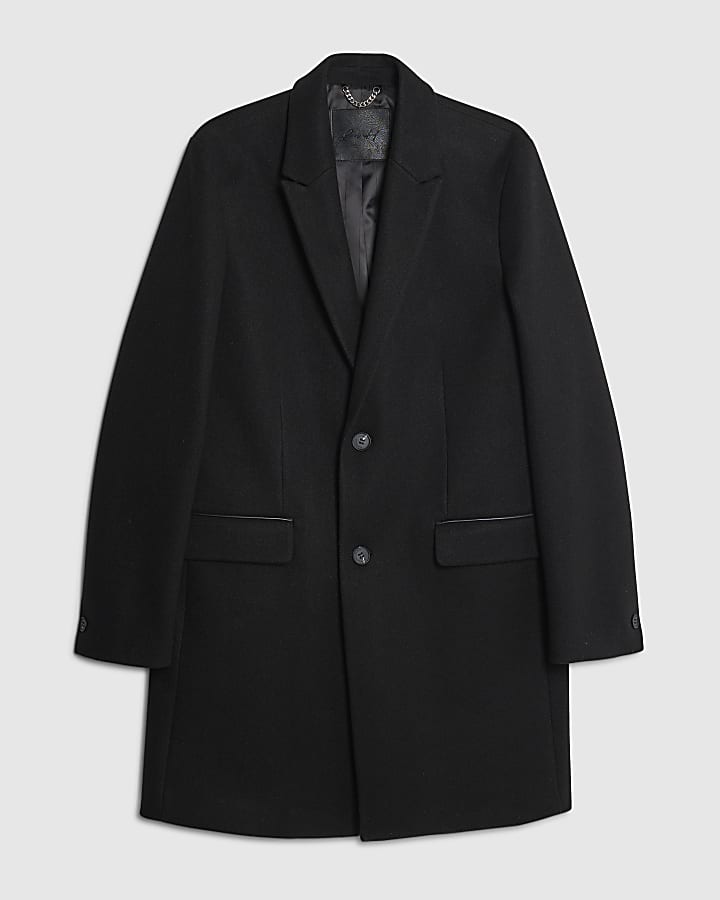 Black Faux Wool Coat