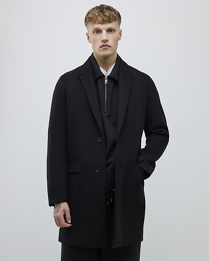 Black Faux Wool Coat