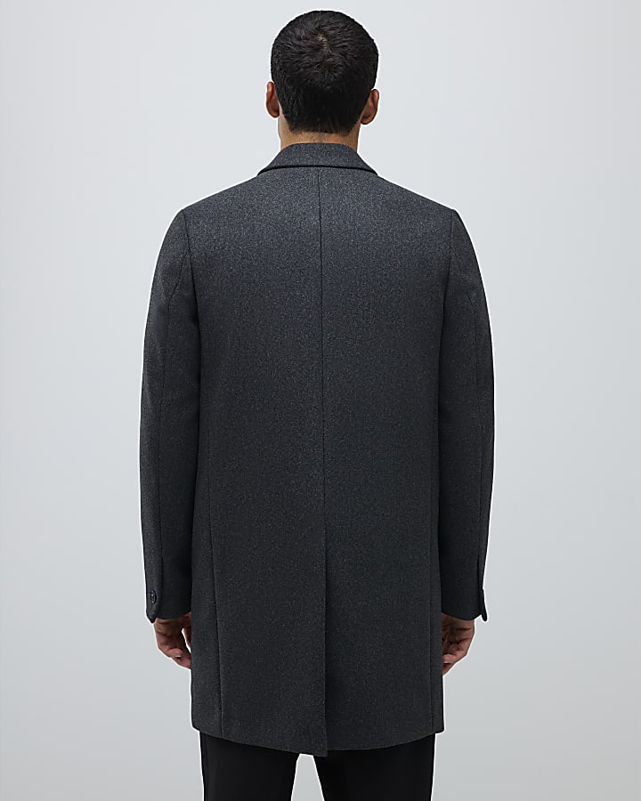 Grey Faux Wool Coat