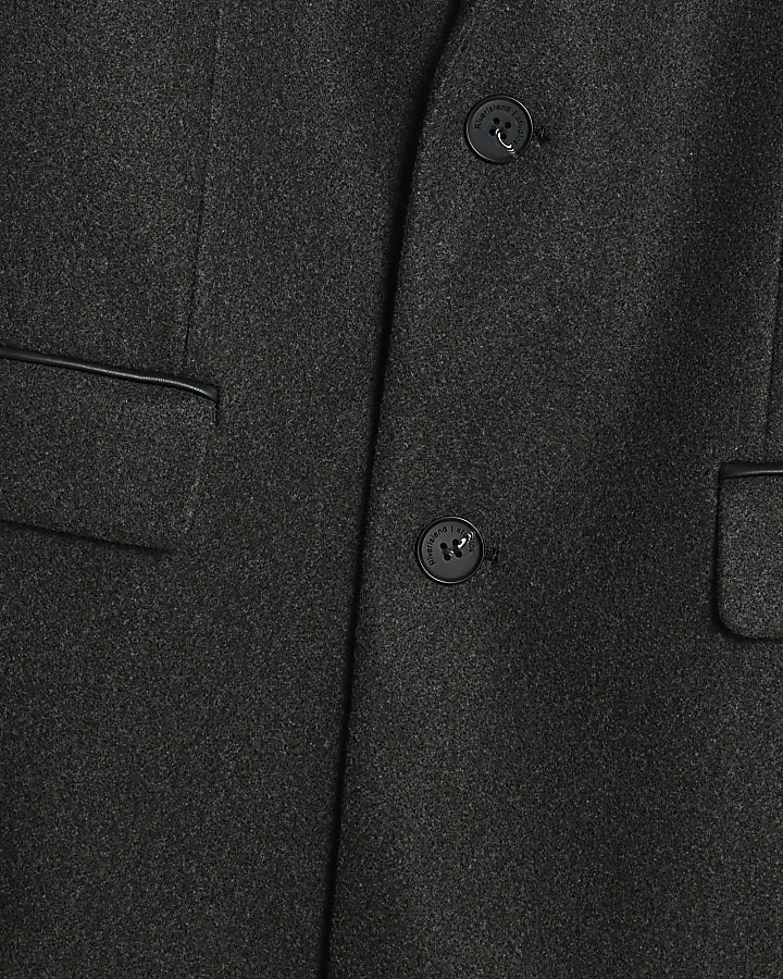 Grey Faux Wool Coat