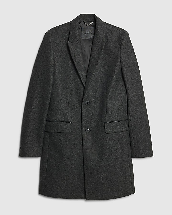 Grey Faux Wool Coat