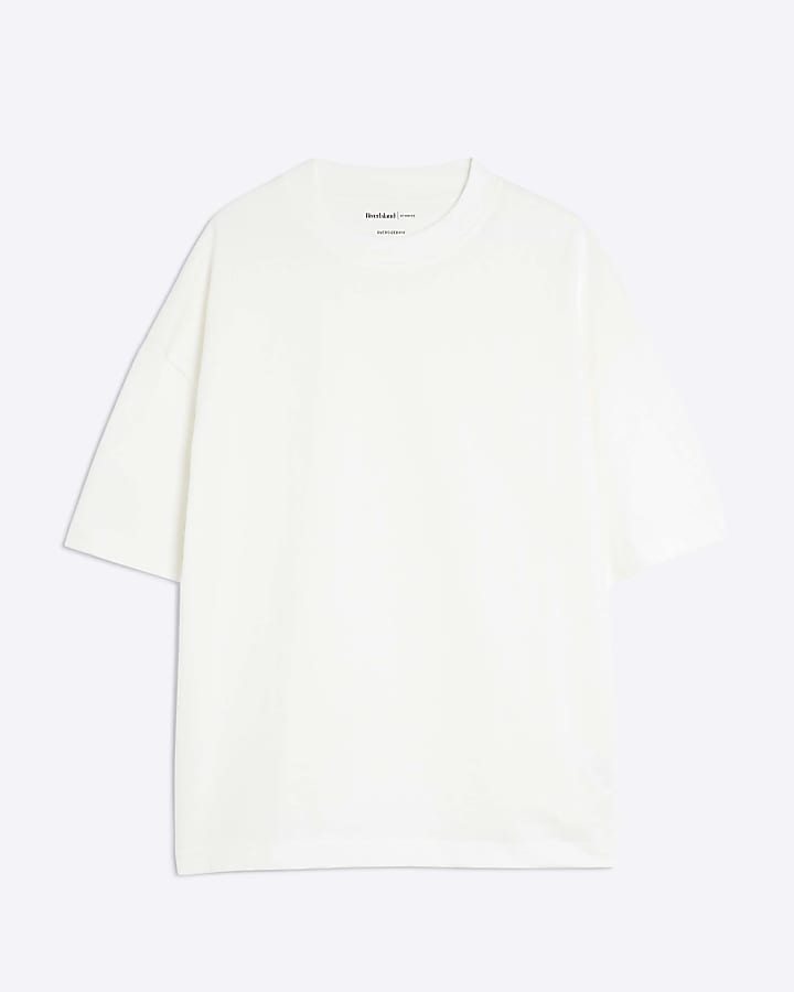 Ecru Short Sleeve Oversized Fit T-shirt