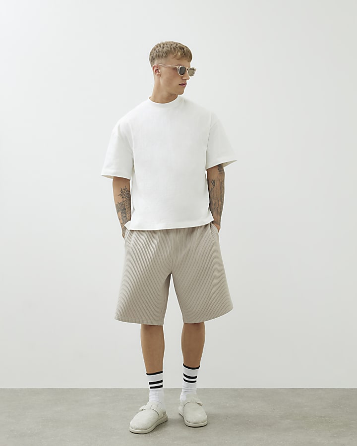 Ecru Short Sleeve Oversized Fit T-shirt