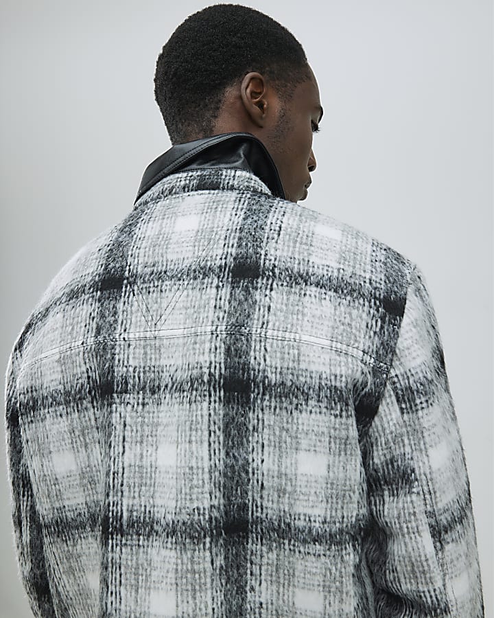 Black Collared Check Jacket