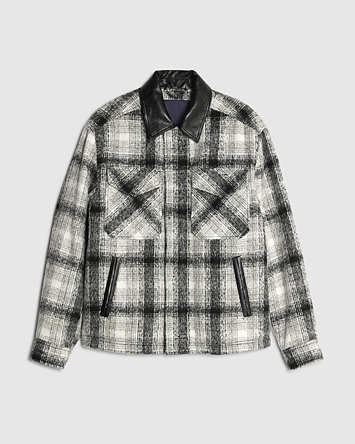 Black Collared Check Jacket