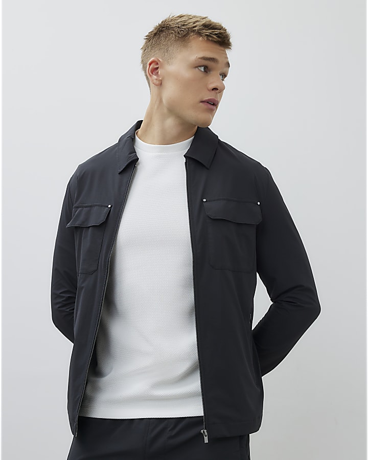 Black Muscle Fit Shacket