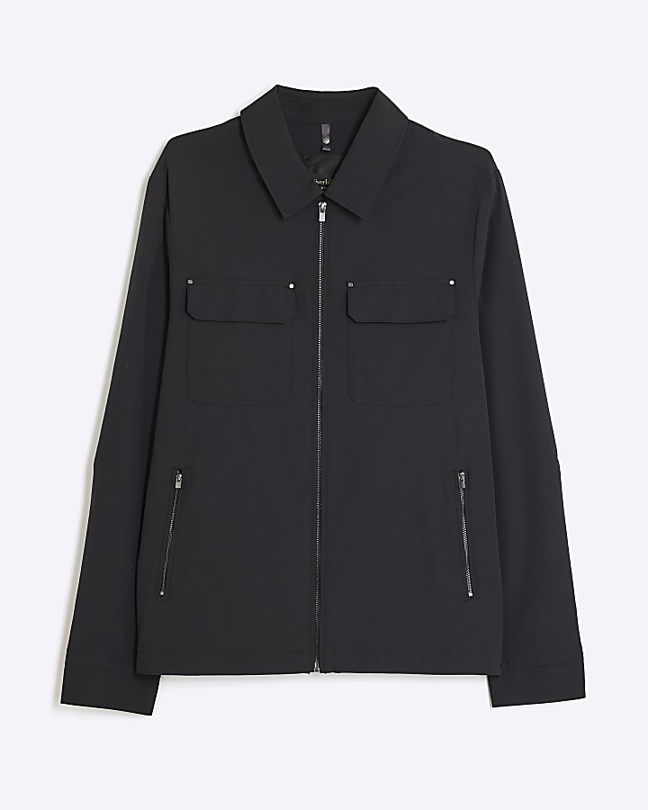 Black Muscle Fit Shacket