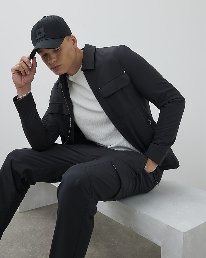 Black Muscle Fit Shacket