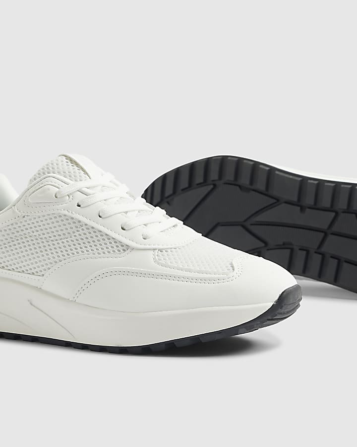 White Textured Trainers