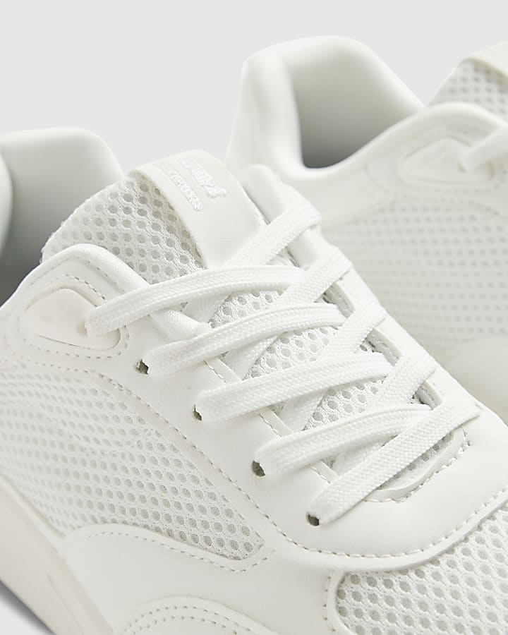White Textured Trainers