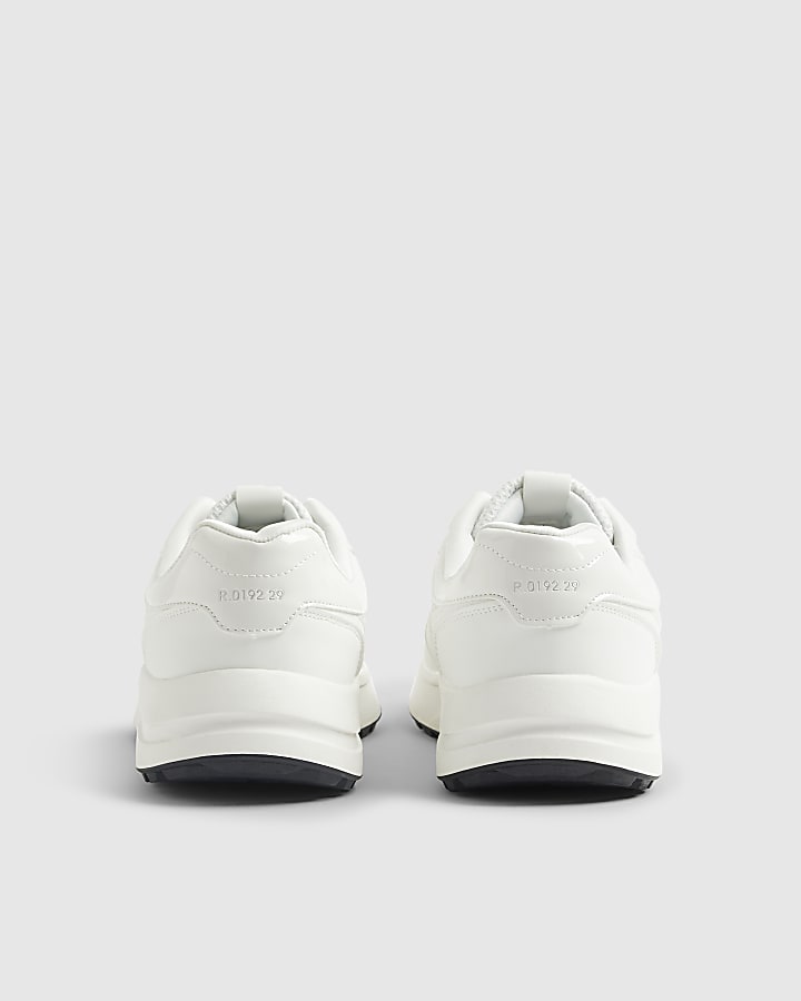 White Textured Trainers