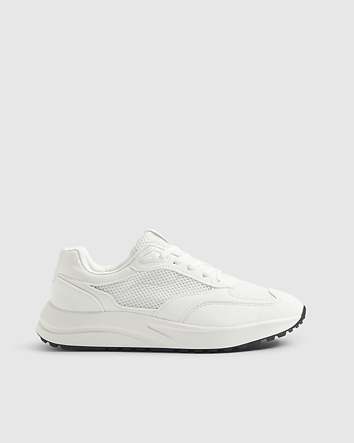 White Textured Trainers