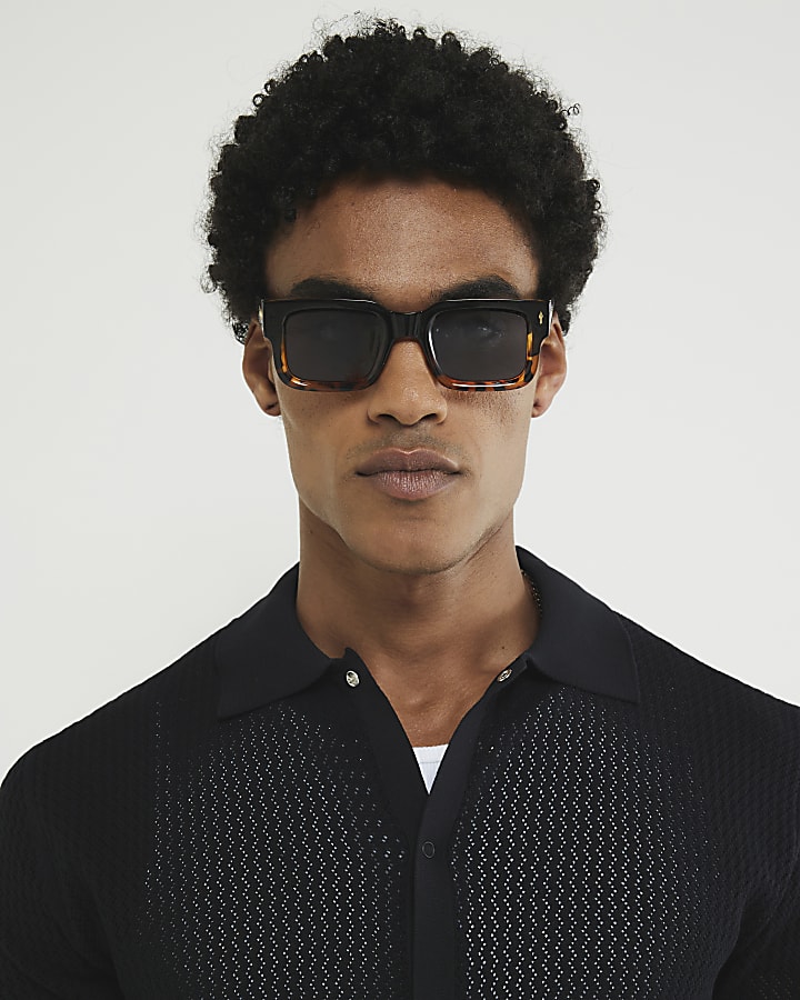 Black Muscle Fit Textured Shirt
