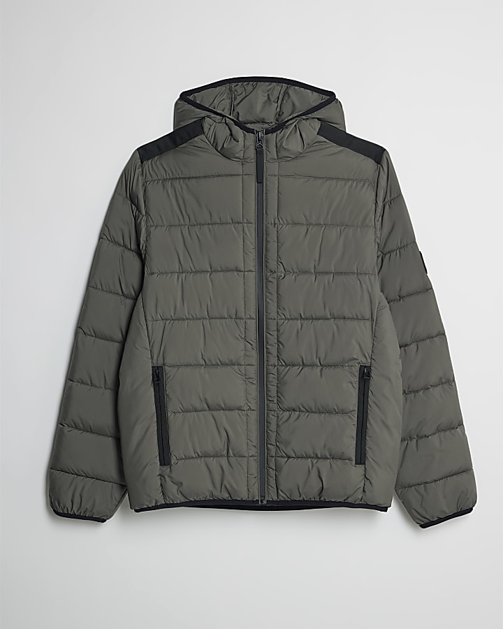 Green Regular Fit Hooded Puffer Jacket
