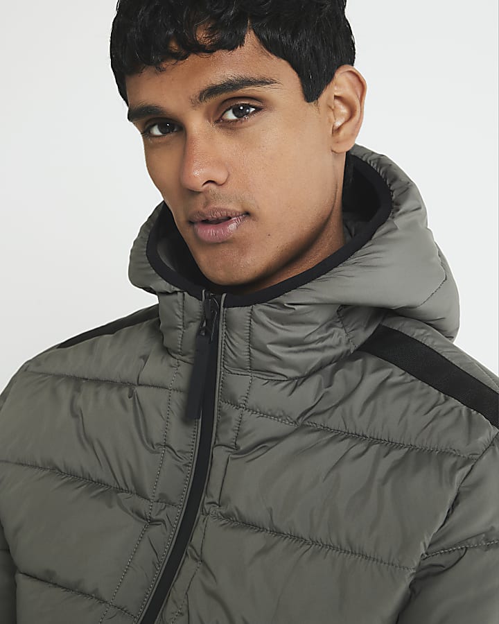 Green Regular Fit Hooded Puffer Jacket