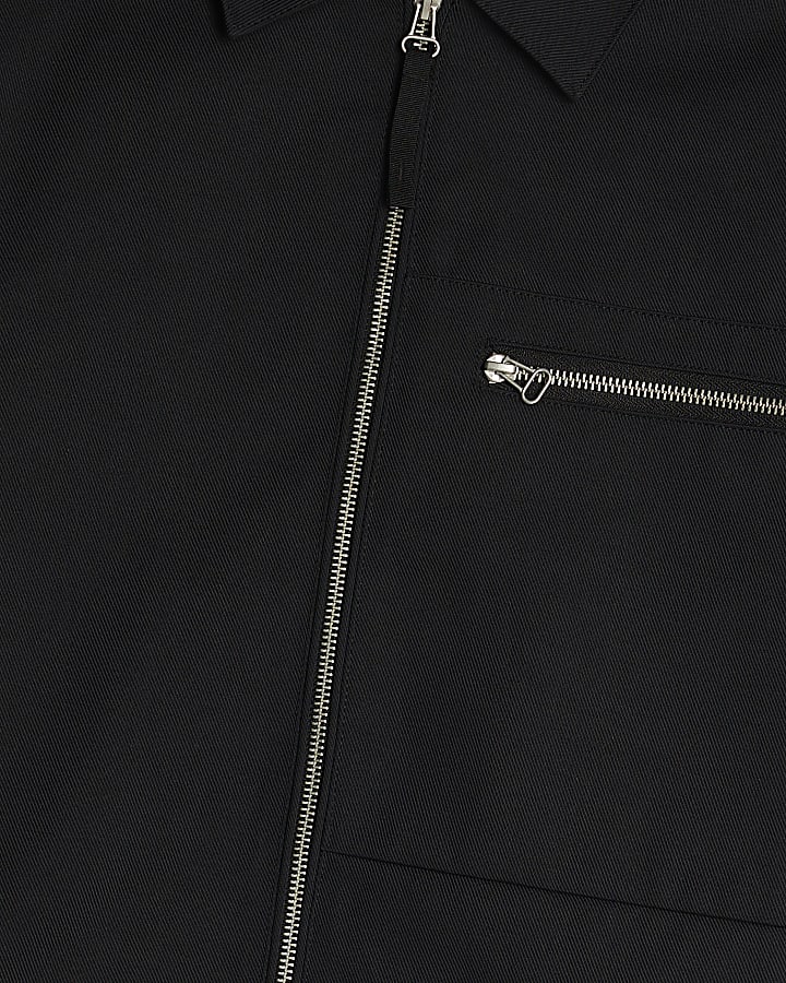 Black Regular Fit Twill Shacket