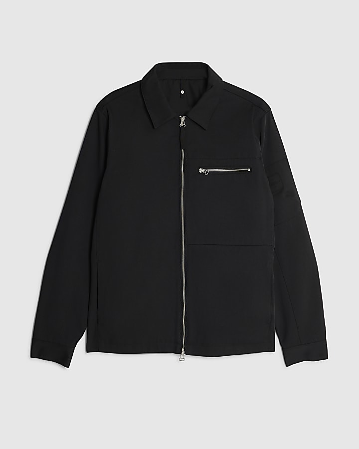Black Regular Fit Twill Shacket
