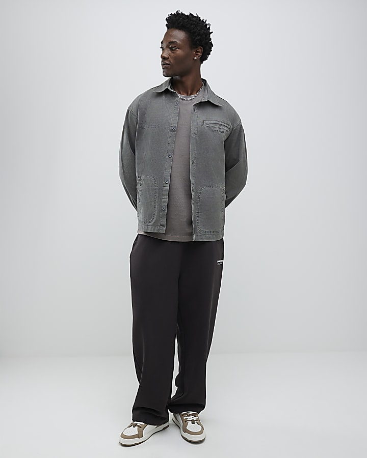 Grey Long Sleeve L'espoir Graphic Overshirt