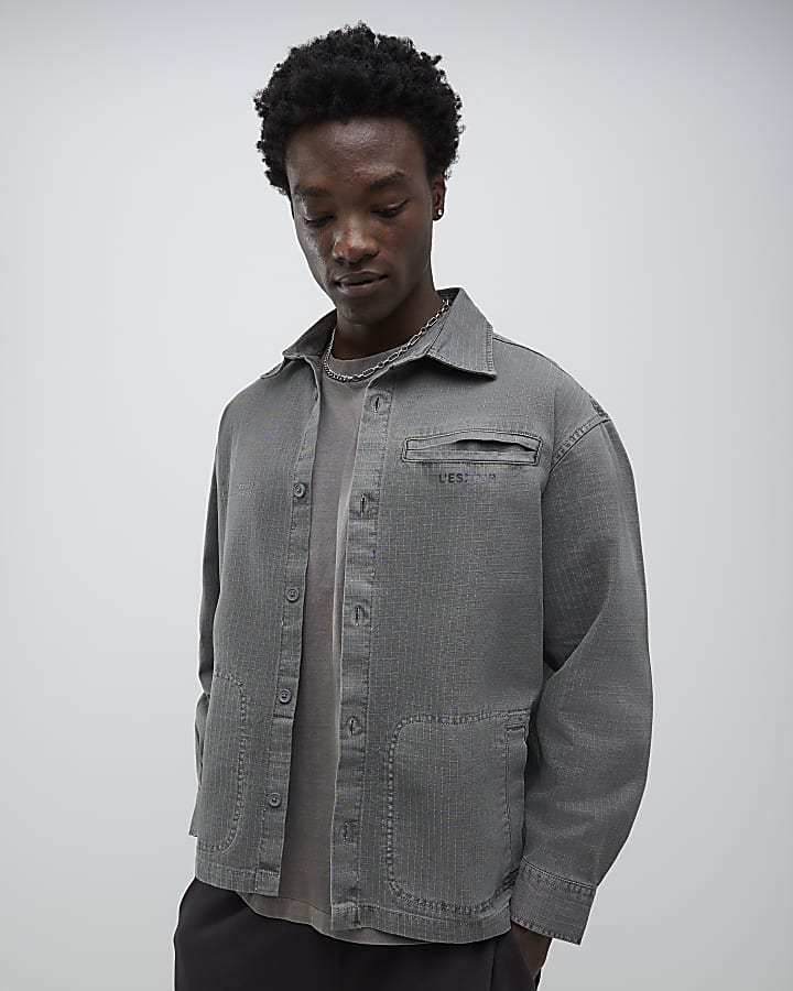 Grey Long Sleeve L'espoir Graphic Overshirt