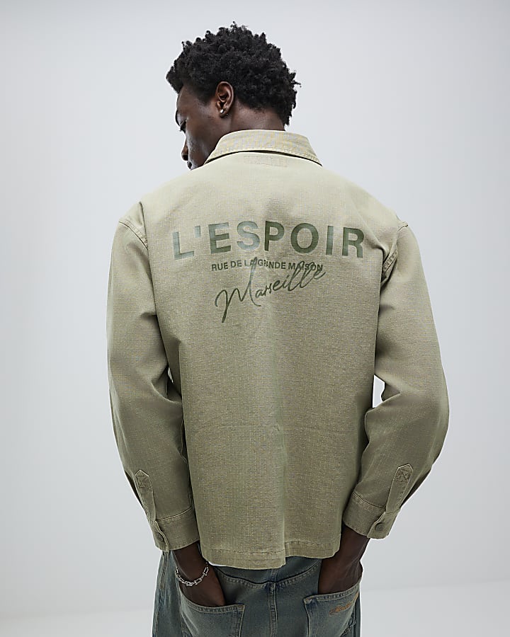 Green Long Sleeve L'espoir Graphic Overshirt