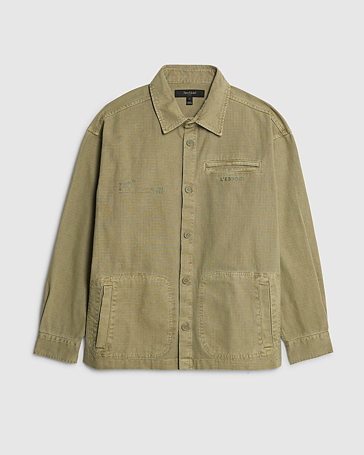 Green Long Sleeve L'espoir Graphic Overshirt