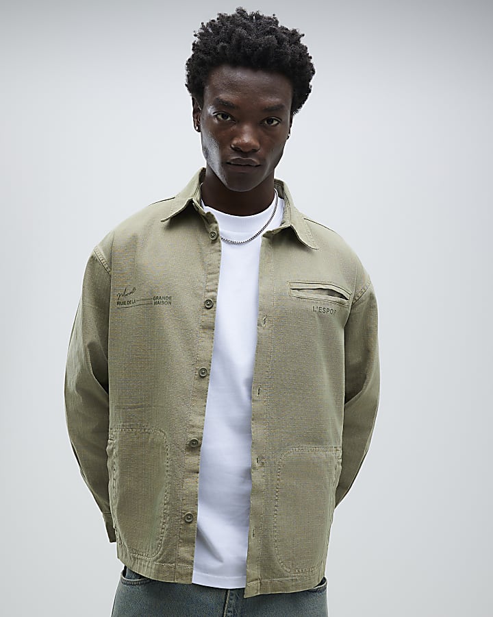 Green Long Sleeve L'espoir Graphic Overshirt