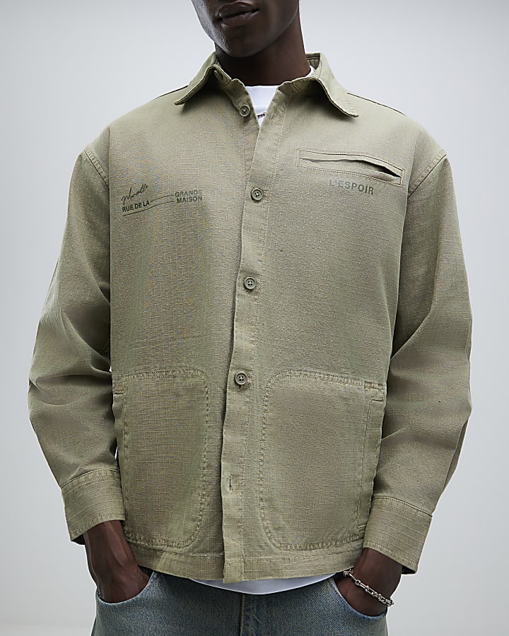 Green Long Sleeve L'espoir Graphic Overshirt