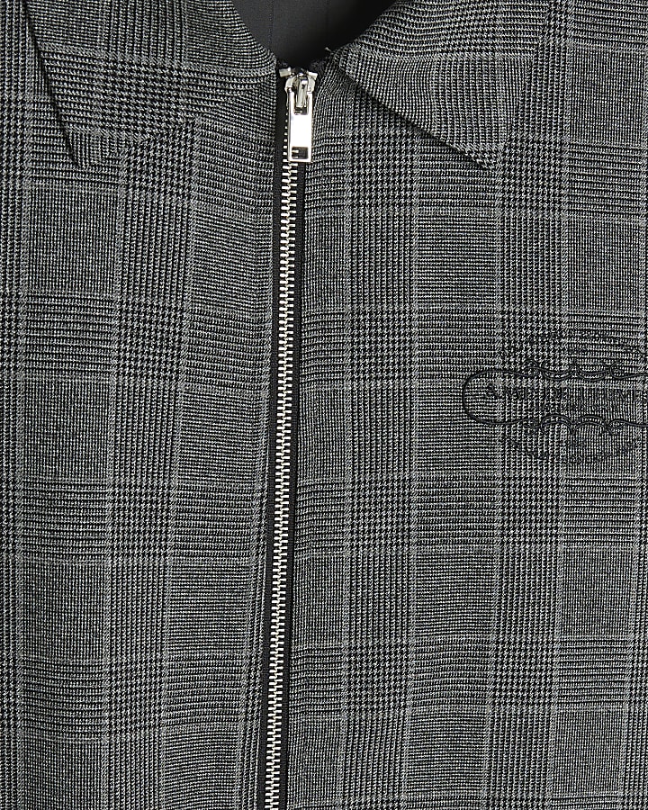 Grey Check Zipped Jacket