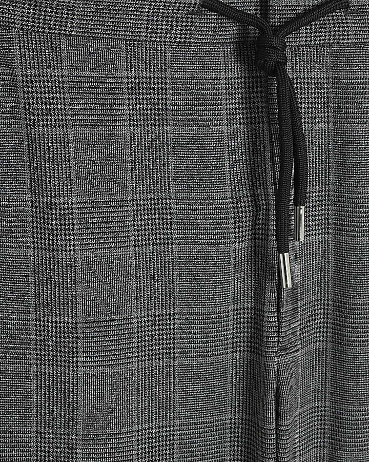 Grey Slim Fit Check Joggers
