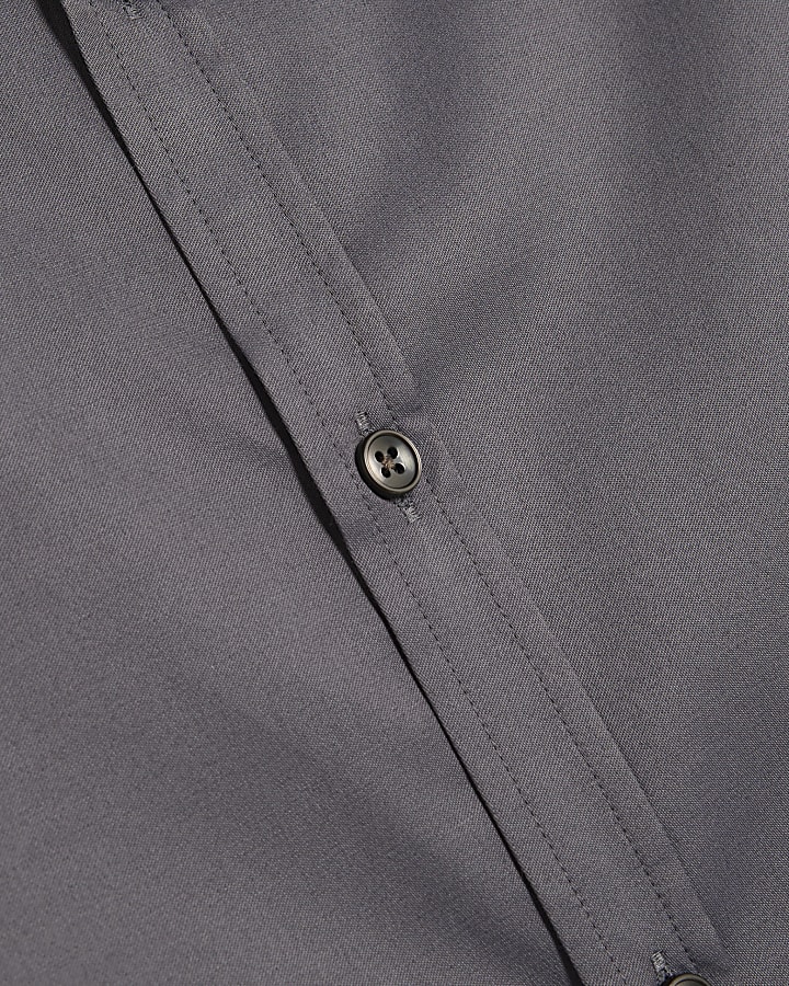 Grey Muscle Fit Long Sleeve Shirt