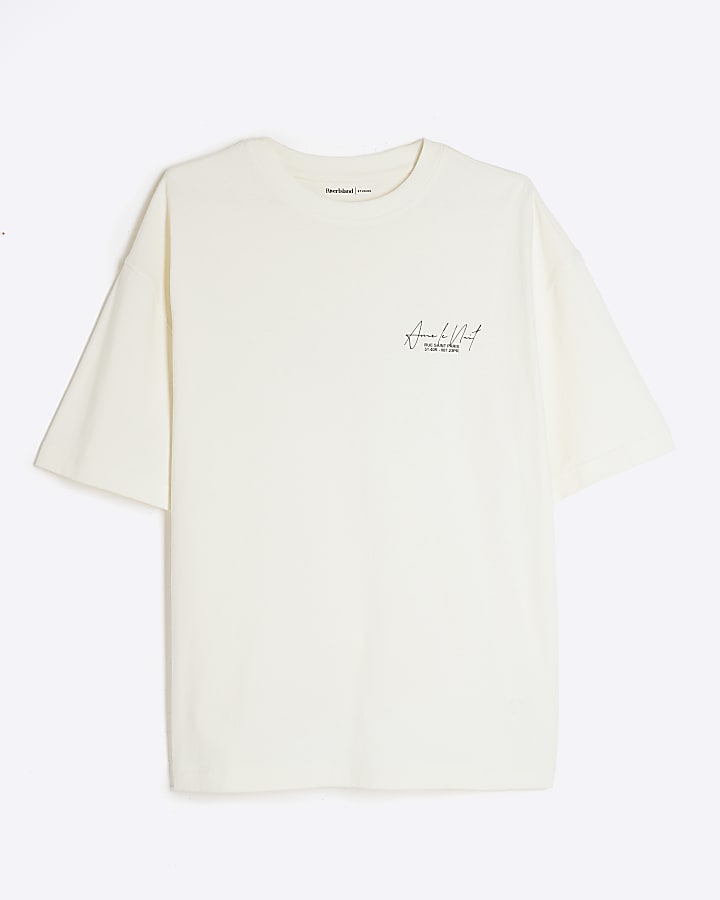 White Short Sleeve Ame Le Nuit T-Shirt