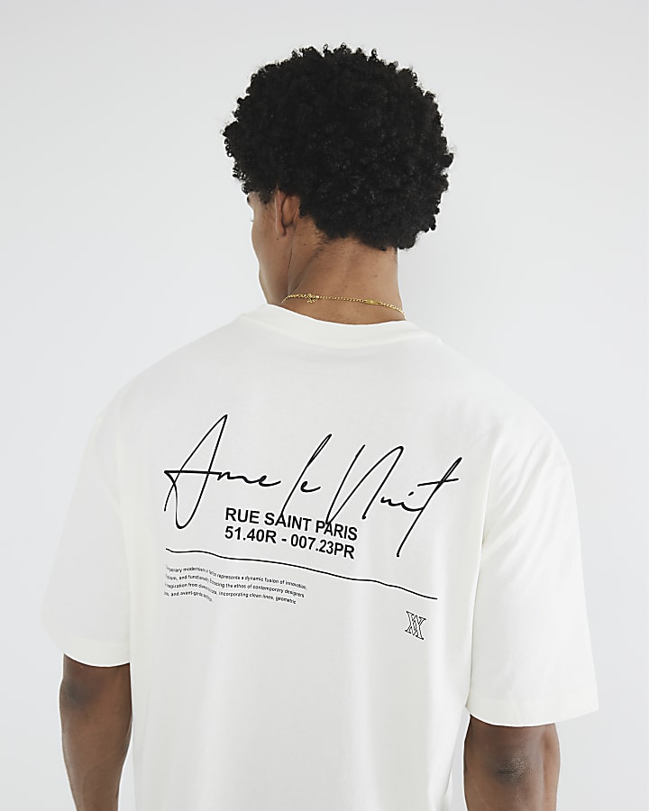 White Short Sleeve Ame Le Nuit T-Shirt