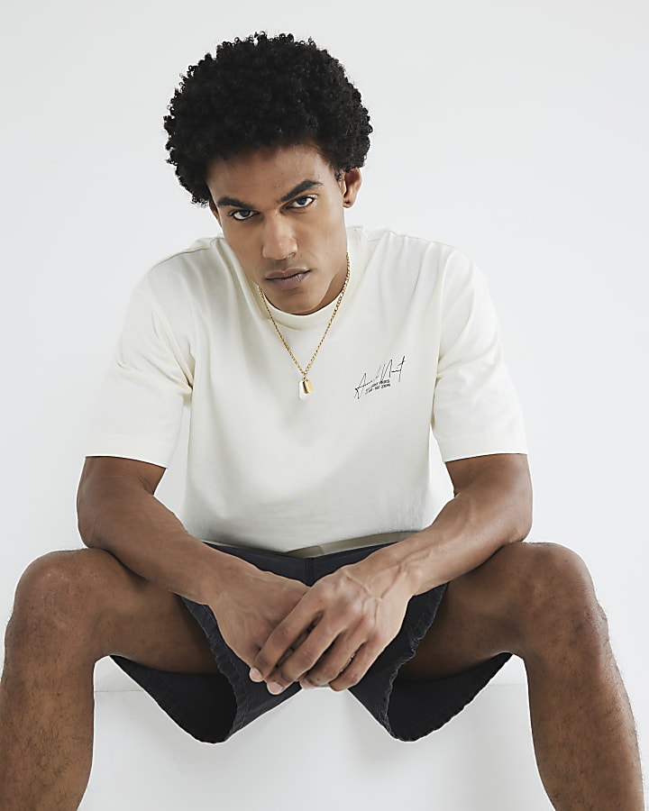 White Short Sleeve Ame Le Nuit T-Shirt