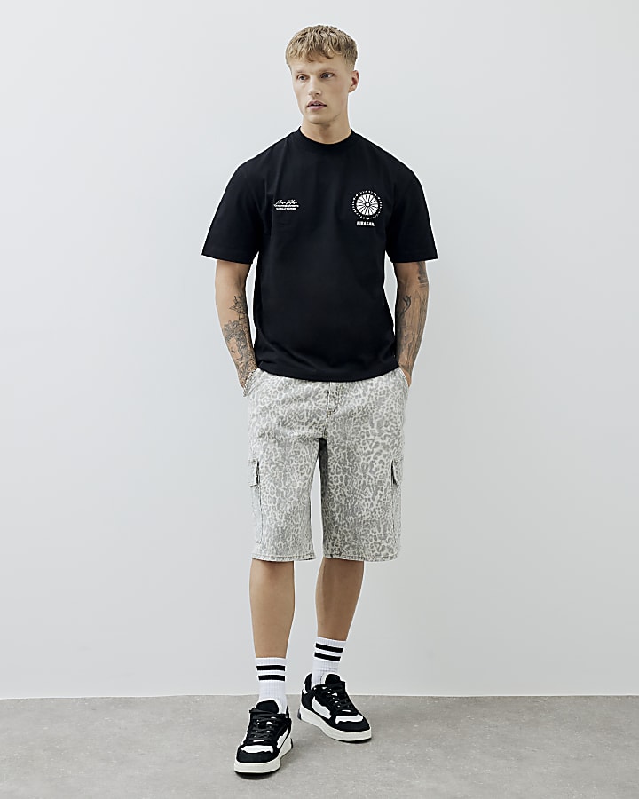 Black Regular Fit Hiragana Japanese T-Shirt