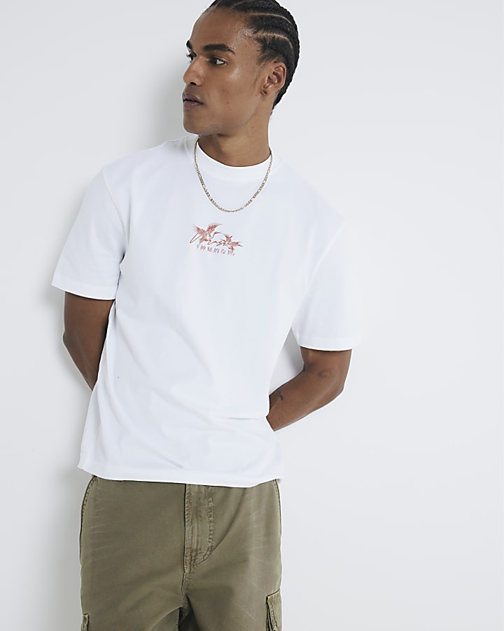 White Regular Fit Bonsai Tree T-shirt